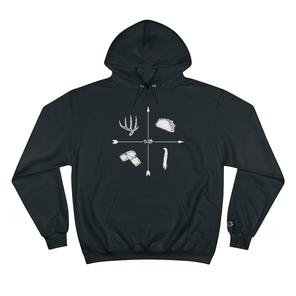 Trophy 4 Square - Tines, Tacos, Toms & Tamales (Whitetail) - Champion Hoodie